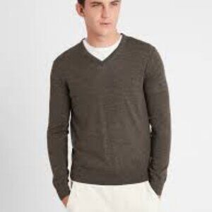 Bruno Ferraro V-neck knit sweater brown men's size M